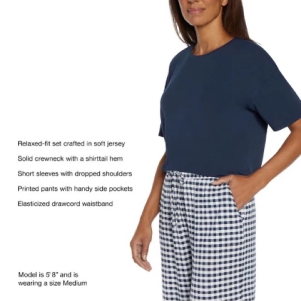 GAP Blue and White Pajama Set Relaxed Fit - Picture 3 of 16